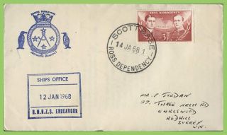 Ross Dependency 1968 4c On H M N Z S Endeavour Two Cachet Cover To England
