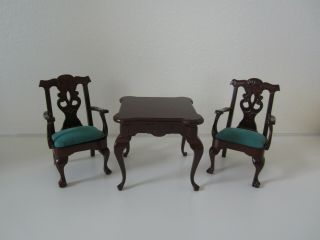 Dollhouse Miniatures Table And Chairs 1:12 Town Square