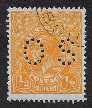 1928 Kgv 1/2d Orange Small Multiple Watermark Perfin Os Cancelled To Order Fine