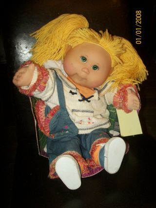 Cabbage Patch Kid Doll Tru Dolls 2002 Girl Complete As Seen Blond N Leaf