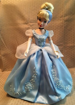 Disney Princess Cinderella 16 " Porcelain Keepsake Doll W/ Brass Key 2003