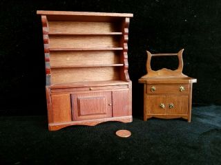 Dollhouse Miniatures Wooden Storage Cabinet Night Table 1:12