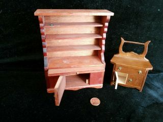 DOLLHOUSE MINIATURES WOODEN STORAGE CABINET NIGHT TABLE 1:12 2