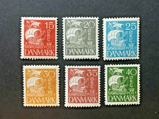 Denmark 1927 - Caravel Set - Mi 168 - 173 Post Stamps Denmark,  Stamps With Boats