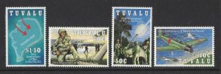 1993 Tuvalu 50th Anniversary Of War In The Pacific Sg 668/71 Muh Set 4