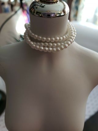 Franklin Princess Diana 18 " Doll Faux Pearl 4 Strand Necklace