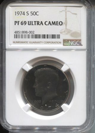 1974 S Kennedy Proof Half Dollar Ngc Pf69 Ultra Cameo