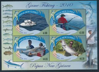2010 Papua Guinea Game Fishing Sheetlet Fine Mnh