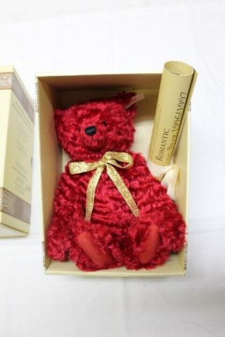 Steiff Mohair Teddy Bear Hong - Kong Romantic Cherry Red Limited Edition