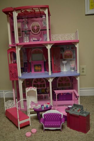 Barbie 3 Story Dream Town House Elevator & Sound N7666 Furniture St.  Louis