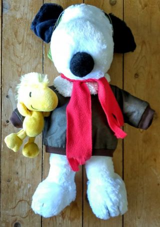 Build A Bear Snoopy Plush 2015 Peanuts Movie Woodstock Flying Ace Red Baron