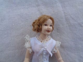 1:12 Scale Heidi Ott 5.  5 Inch Ball Jointed Dollhouse Lady Doll - Hair In Two Buns