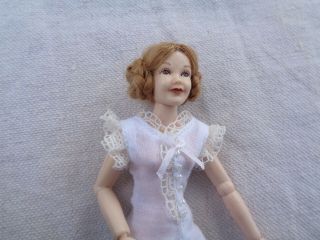 1:12 scale Heidi Ott 5.  5 inch ball jointed dollhouse lady doll - hair in two buns 2