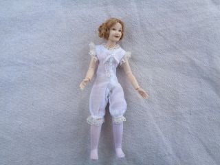 1:12 scale Heidi Ott 5.  5 inch ball jointed dollhouse lady doll - hair in two buns 3