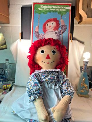 Vintage Knickerbocker Raggedy Ann 35” Doll & Box