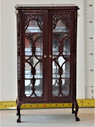 Bespaq Curio Cabinet Mirrored Dollhouse Miniature 1:12