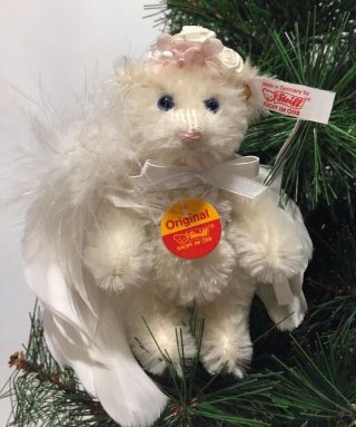 Steiff Teddy Bear Angel Ornament - 2002,  Ltd Edition,  Ean 666728,