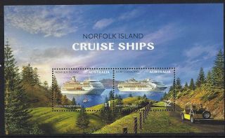 Australia 2018 Norfolk Island Cruise Ships Miniature Sheet Unmounted,  Mnh