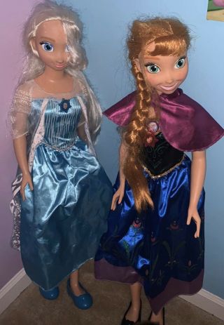 Disney Frozen My Size Elsa & Anna Dolls (no Boxes) 3ft (38”)