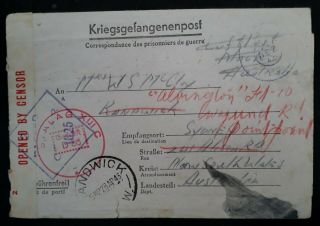 Rare 1943 Germany Prisoner Of War Letter From Stalag Xiii C To Australia