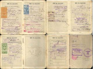 Latvia Passport 1929 Revenues Daugavpils Liepaja Preili Visa Stamp Gestapo