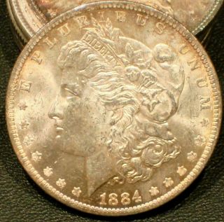 1884 O Morgan Silver Dollar Toned Choice Bu Ms