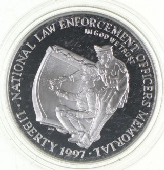 Proof National Law Enforcement Memorial Commemorative 90 Silver Dollar 241