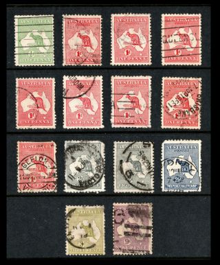 Australia Stamps Kangaroo And Map 1/2p/9p X14 Fz1651