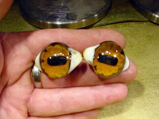 A Pair Vintage Solid Doll Glass Eyes 36 Mm For Bisque Doll Head Age 1910 3306