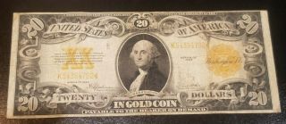 Us 1922 $20 Twenty Dollar Bill Gold Coin Large Size Note