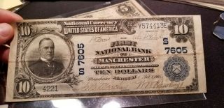 $10 1902 Plain Back The First National Bank of Manchester,  KY CH 7605 3