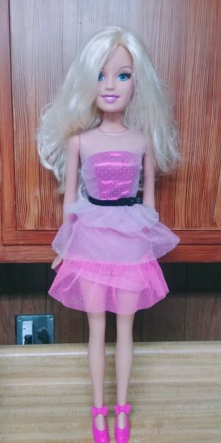 2016 Just Play Articulated Barbie Doll Pink Dress 28 " Mattel Best Fashion Friend