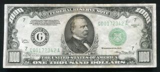 Fr.  2211 - G 1934 $1,  000 One Thousand Dollars Frn Chicago,  Il Extremely Fine