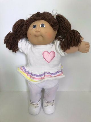 Authentic 1984 Cabbage Patch Kids Doll Dark Brown Hair Pigtails Darling Cute