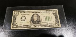 1934a $500 Five Hundred Dollar Bill Washington D.  C.