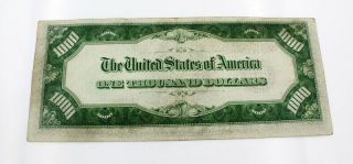 1934 U.  S.  $1000 ONE THOUSAND DOLLAR FEDERAL RESERVE NOTE KANSAS CITY,  MO 7230 - 4 2