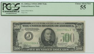 1934a Five Hundred Dollar $500 Mule Reserve Note Pcgs Choice About 55
