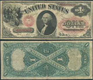 Series Of 1874 $1 One Dollar Legal Tender Large Note – Fine 12