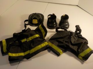 Bab Build - A - Bear Firefighter Fireman Outfit W Boots Helmet Pants Jacket