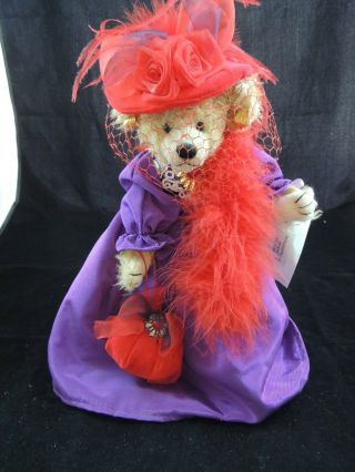 Ellis By Plush Image Teddy Bear And Old Lace " Red Hat Society " Bear