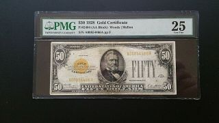 1928 $50 Gold Certificate Fr 2404 Pmg 25