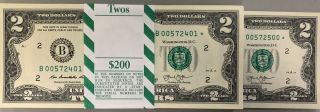 2013 $2 York Star Notes UNC $2 FRN Notes In Orig BEP Strap 2