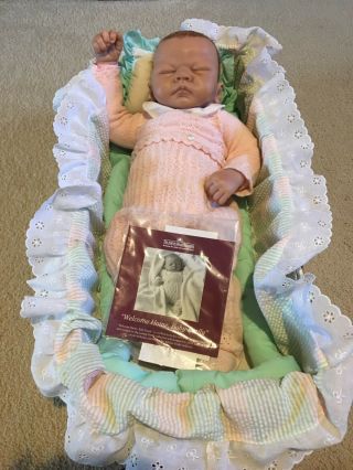 Ashton - Drake " Welcome Home Baby Emily " Doll,  Box Lined With Crib Pad And Pillow.
