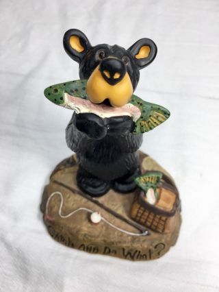Big Sky Carvers Barefoots Bear By Jeff Fleming Figurine " Catch & Do What? "