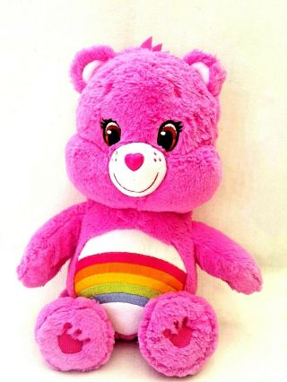 Care Bears Pink Rainbow Cheer Bear Soft Plush Stuffed Animal Toy 2015 31cm Tall