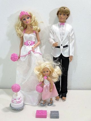 Barbie I Can Be A Bride Wedding Gift Set Dolls Chelsea Ken Groom