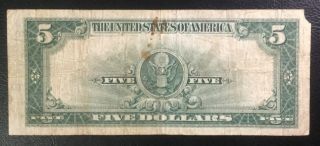 $5 Series 1923 Silver Certificate - “PORTHOLE” - Fr.  282 2