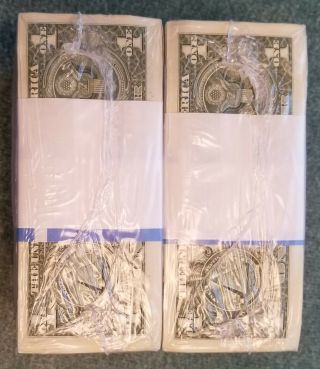 1000 Uncirculated $1 One Dollar Bills BEP BRICK BUNDLE (2017) 3