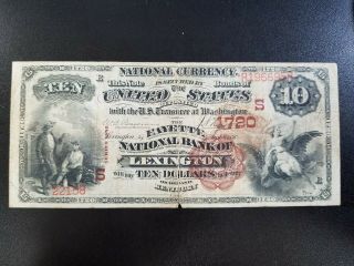 1882 $10 Brown Back National Ch 1720 - Fayette Natl Bank Of Lexington Kentucky