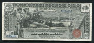 Fr.  224 1896 $1 One Dollar “educational” Silver Certificate Currency Note